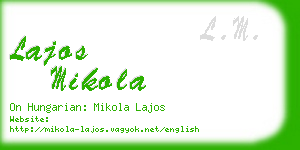 lajos mikola business card